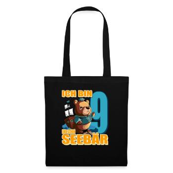 Kapitän Ich Bin 9 Und Schon Seebär - Stoffbeutel - Schwarz - Vorne