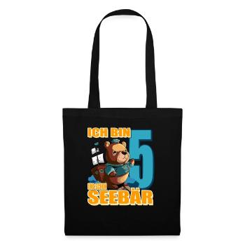 Kapitän Ich Bin 5 Und Schon Seebär - Stoffbeutel - Schwarz - Vorne