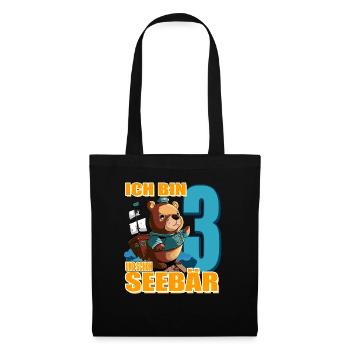 Kapitän Ich Bin 3 Und Schon Seebär - Stoffbeutel - Schwarz - Vorne