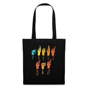 Proud dad Sign Language - Proud Father - Tote Bag - black - Front