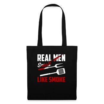 Les vrais hommes sentent la fumée Smoker BBQ Grilling - Sac en tissu - noir - Devant