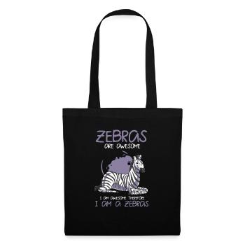 Zebra - Stoffbeutel - Schwarz - Vorne