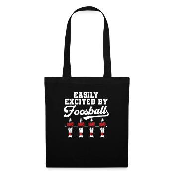 Easily Excited By Foosball Table Soccer Fan - Stoffbeutel - Schwarz - Vorne
