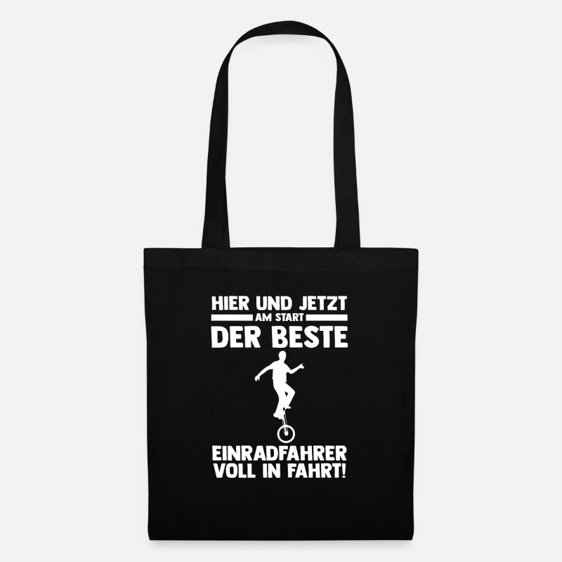 Kunstrad Fahrrad Einrad - Stoffbeutel - Schwarz