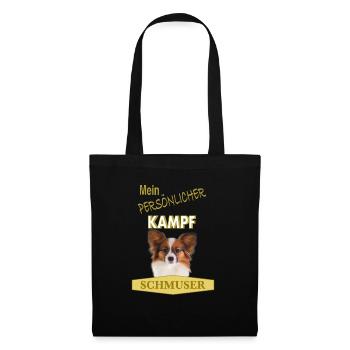 Persönlicher Kampfschmuser - Papillon - Stoffbeutel - Schwarz - Vorne