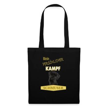 Persönlicher Kampfschmuser - Riesenschnauzer - Stoffbeutel - Schwarz - Vorne
