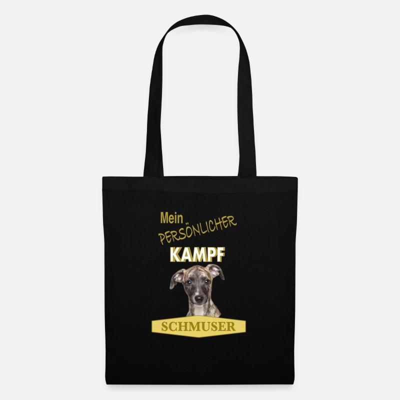 Persönlicher Kampfschmuser - Whippet - Stoffbeutel - Schwarz