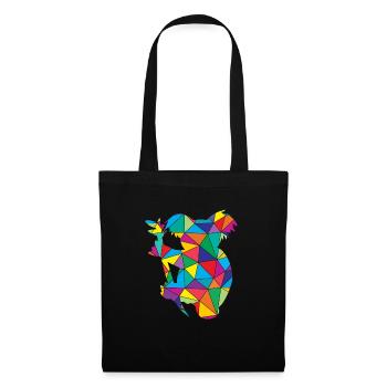 Low Poly Koala Geometrie Polygon Koala - Stoffbeutel - Schwarz - Vorne