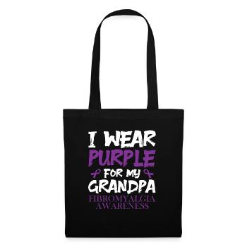 I wear purple for my grandfather - Tote Bag - black - Front