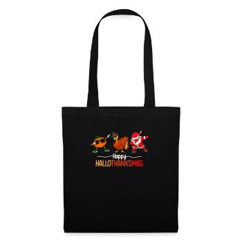 Happy HelloThanksMas Pumpkin Turkey Santa Claus - Tote Bag - black - Front