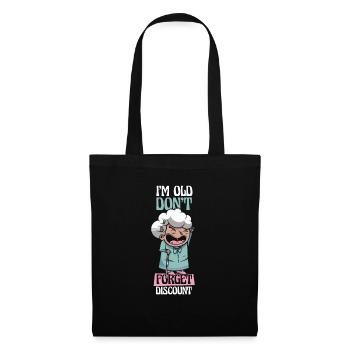 Pension de retraité N’oubliez pas ma réduction - Sac en tissu - noir - Devant