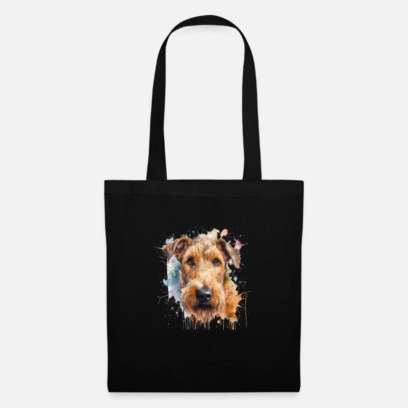 Airedale Terrier - Stoffbeutel - Schwarz
