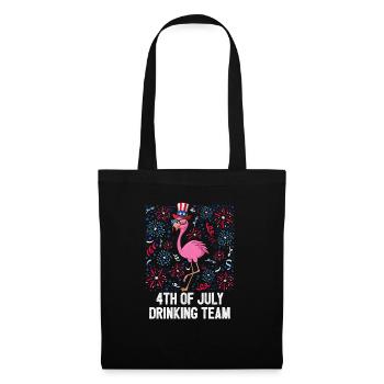 4 juillet Équipe de boisson Drapeau américain Flamant rose - Sac en tissu - noir - Devant