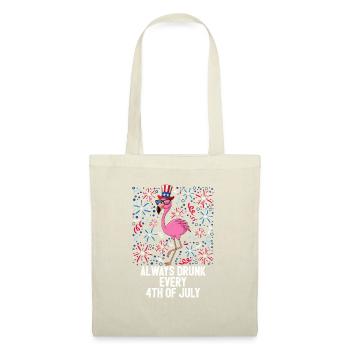 4th of July Always Drunk Funny Flamingo US Flag - Sac en tissu - nature - Devant