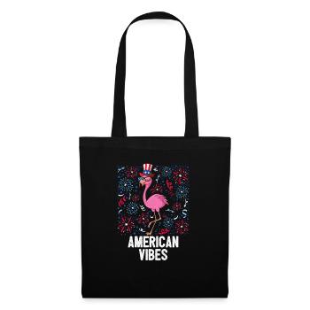 4th Of July American Vibes Flamingo US Flag Pride - Tote Bag - black - Front