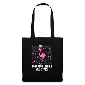4th Of July Drinking Until I See Stars Flamingo - Tote Bag - black - Front