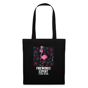 4th Of Juillet Fireworks Expert Flamingo US Flag - Sac en tissu - noir - Devant