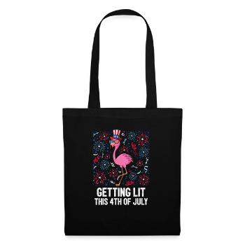 Getting Lit This 4th Of July Flamingo Bird US - Tote Bag - black - Front