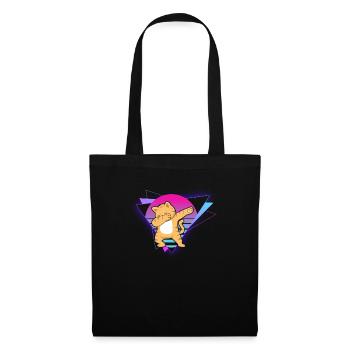 Chat Vaporwave - Sac en tissu - noir - Devant