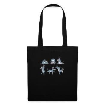Yoga âne - Sac en tissu - noir - Devant