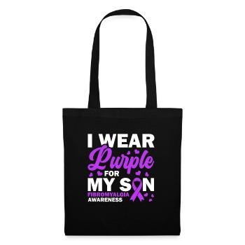 Fibromyalgia Awareness I wear purple for - Tote Bag - black - Front