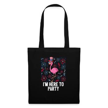 Je suis ici pour faire la fête le 4 juillet Drapeau américain USA - Sac en tissu - noir - Devant