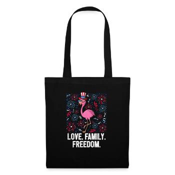 4th Of Juillet Love Family Freedom Drapeau américain - Sac en tissu - noir - Devant