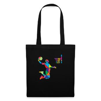 Ballon de basket-ball Low Poly Polygon - Sac en tissu - noir - Devant