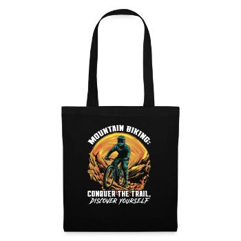Downhill Mountain Bike Mountain Biking MTB - Tote Bag - black - Front