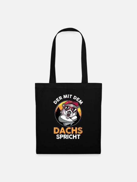 Tiermotiv Dachs - Stoffbeutel - Schwarz
