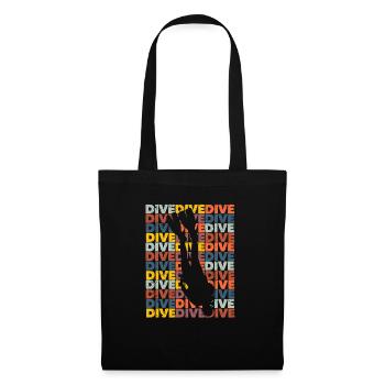 Diving Retro Vintage Diving Silhouette Ocean - Tote Bag - black - Front