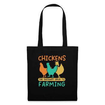 Éleveur de poulet Chuchoteur de poulet Animal de ferme - Sac en tissu - noir - Devant