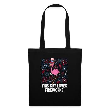4th of July Ce gars aime les feux d’artifice USA Flamingo - Sac en tissu - noir - Devant