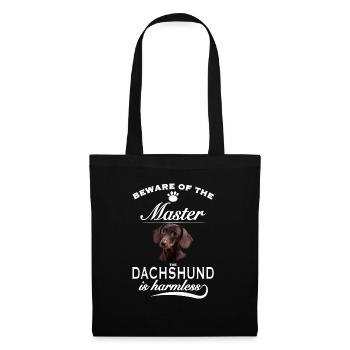 Beware of the master, harmless Dachshund - Stoffbeutel - Schwarz - Vorne