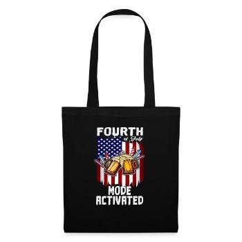 4th Of July Mode Activated Day Drinking American - Stoffbeutel - Schwarz - Vorne