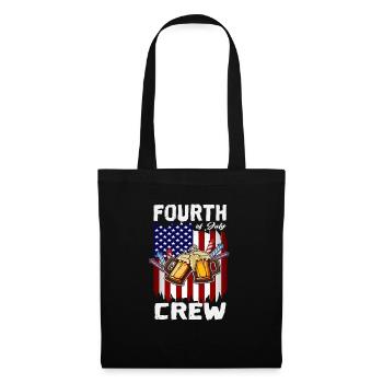4th Of July Crew American Flag Fireworks Beer Day - Stoffbeutel - Schwarz - Vorne