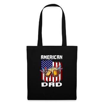 4th Of July Proud American Dad US Flag Pride - Stoffbeutel - Schwarz - Vorne