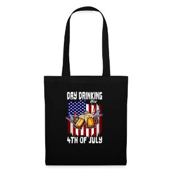 Happy 4th Of July Day Drinking American Flag - Tote Bag - black - Front