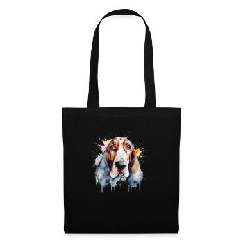 Basset Hound - Sac en tissu - noir - Devant