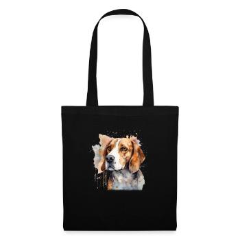 Beagle - Stoffbeutel - Schwarz - Vorne