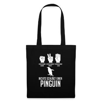 Tiermotiv Pinguin - Stoffbeutel - Schwarz - Vorne