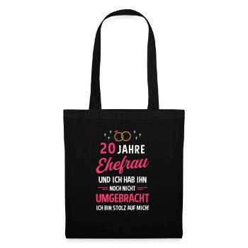 Hochzeitstag Jubiläum Verheiratet Ehe Ehefrau - Stoffbeutel - Schwarz - Vorne