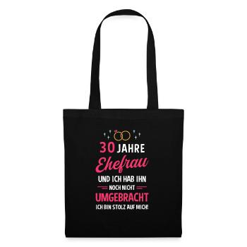 Hochzeitstag Jubiläum Verheiratet Ehe Ehefrau - Stoffbeutel - Schwarz - Vorne