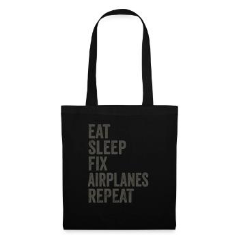 Eat Sleep Fix Airplanes Repeat Aircraft Mechanic - Tote Bag - black - Front