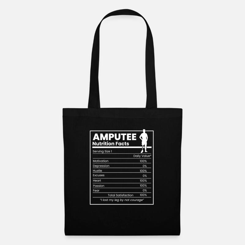 Amputiertes Bein Prothese Geschenk - Stoffbeutel - Schwarz