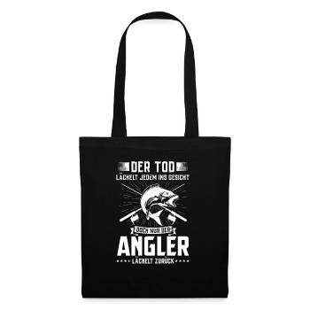 Angeln Fishing Fisher Angelrute Karpfen Rute Fisch - Stoffbeutel - Schwarz - Vorne
