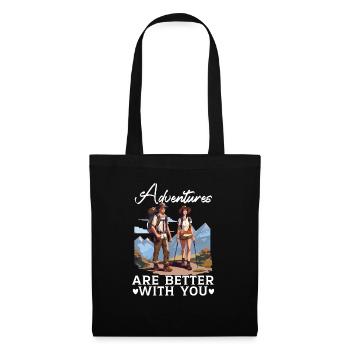 Hiking Couple Hiking Buddy Mountain Climbing Hiker - Tote Bag - black - Front
