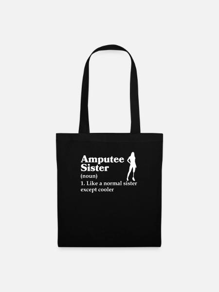 Amputiertes Bein Prothese Geschenk - Stoffbeutel - Schwarz