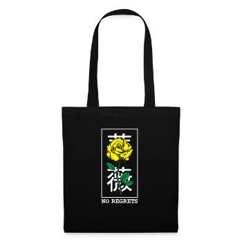Black Rose No Regrets Floral Flower Rose - Tote Bag - black - Front