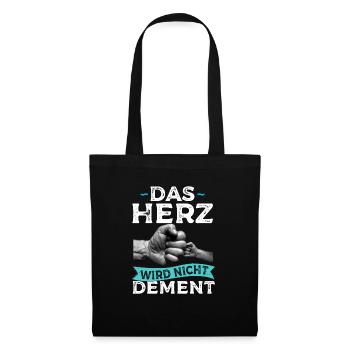 Das Herz Wird Nicht Dement Pflege Altenpflege - Stoffbeutel - Schwarz - Vorne
